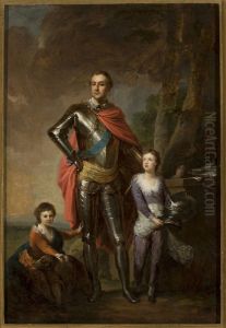 Franciszek Ksawery Branicki with his sons, Aleksander and Wladyslaw by Johann Baptist von Lampi the Elder