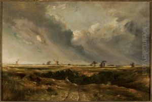 Landscape with windmills by John Crome
