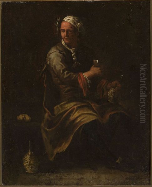 Men drinking wine - view 1