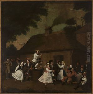 Dancing in front of the village inn by Michal Stachowicz