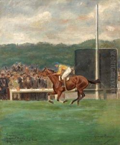 Arrivee De Course, Longchamps by Georges Louis Ch. Busson