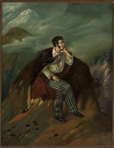 Portrait of Adam Mickiewicz on the rock of Judah by Walenty Wankowicz