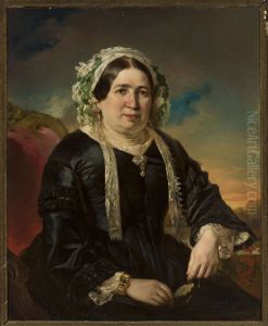 Portrait of a woman in a cap by Franz Kruger