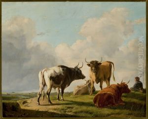 Cows in the pasture by Eugene Verboeckhoven
