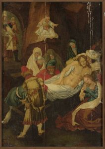 59-61; Mark 15:46-47; Luke 23:53-56; John 19:38-42) by Goltzius Hendrick