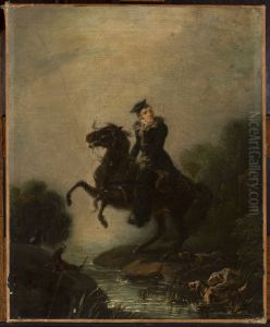 Portrait of Ignacy Konarski on horseback by Piotr Michalowski