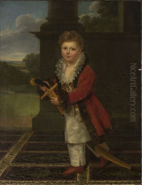 Childhood portrait of Zygmunt Krasinski (1812-1859) in the Polish costume with his father's sword - view 1