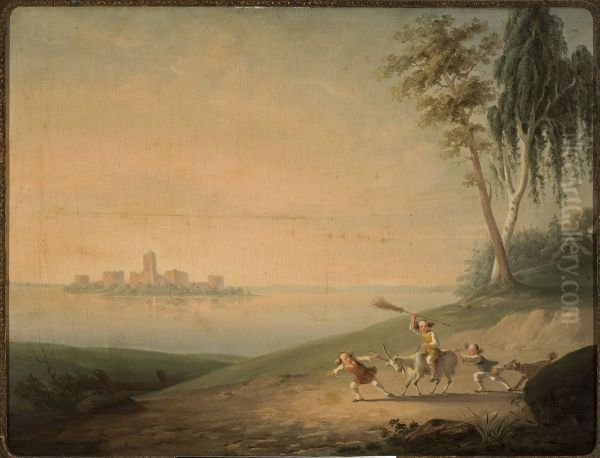 Genre scene at Lake Galve - view 1