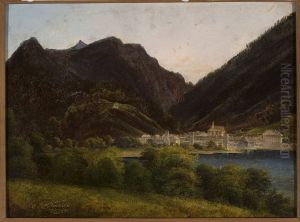 View of the city in the valley by Jan Nepomucen Glowacki