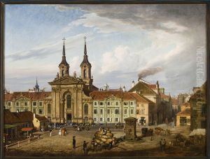 Krasinski Square and the Piarist church by Marcin Zaleski