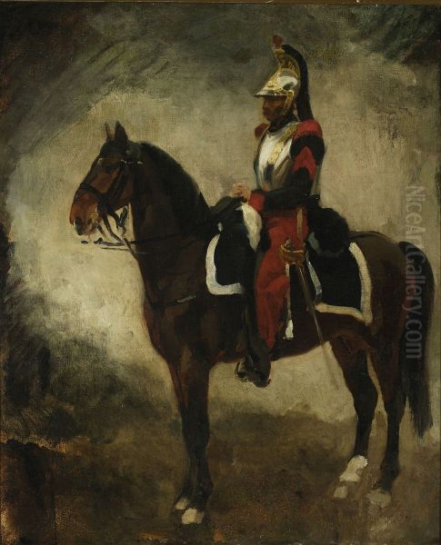 Cuirassier on a bay horse - view 1