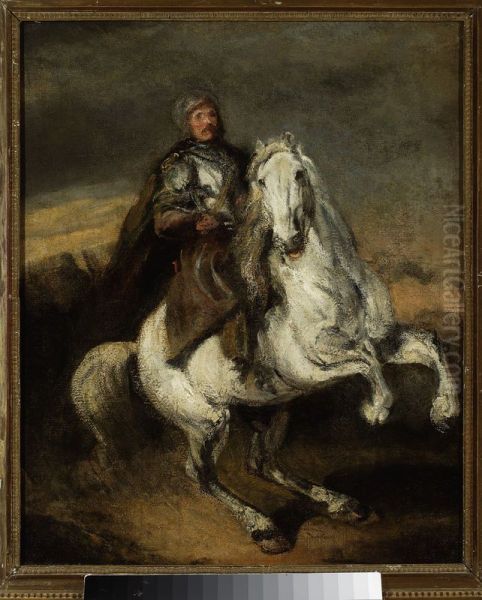 Knight on a grey horse - view 1