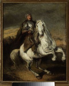 Knight on a grey horse by Piotr Michalowski