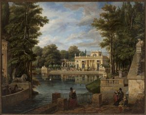 View of the Lazienki Palace in summer