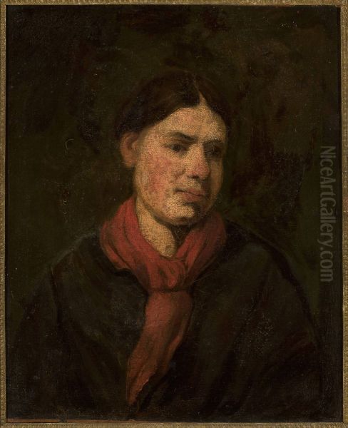 Girl in a red scarf - view 1