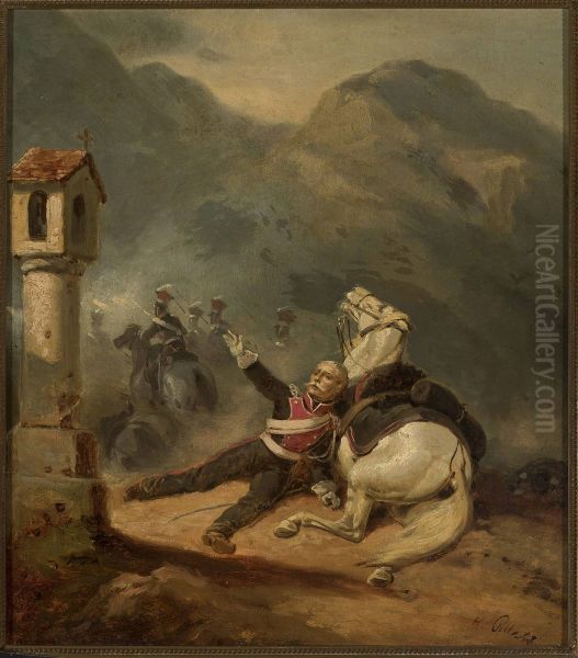 Wounded uhlan by the wayside shrine - view 1