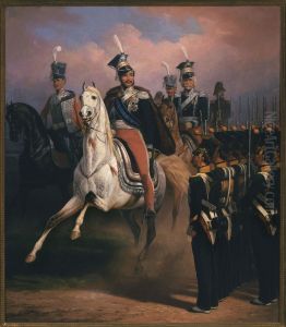 Prince Jozef Poniatowski before the front of grenadiers Prince Jozef Poniatowski before the front of grenadiers