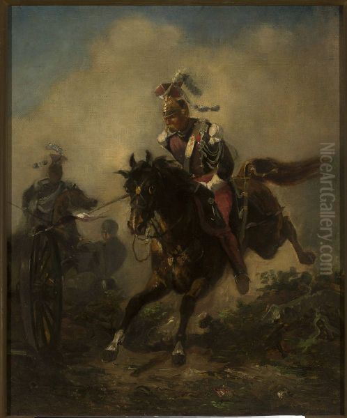 Light cavalryman charging - view 1