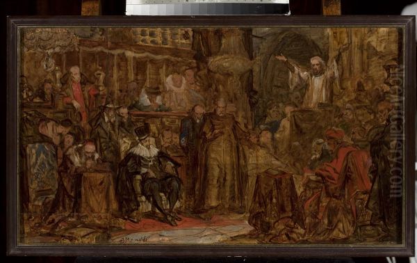 Sketch for "Skarga's Sermon" - view 1