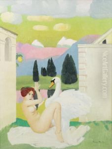 Leda Et Le Cygne by Simon Albert Bussy