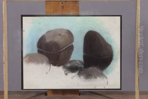 Les Rochers Dans L'eau by Simon Albert Bussy