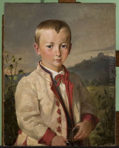 Boy against landscape - view 1