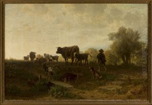 Shepherd with cattle