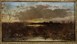 View of marshes at sunset by Maksymilian Gierymski
