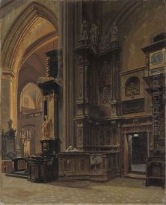 Interior of Saint Mary's Basilica in Krakow by Aleksander Gryglewski