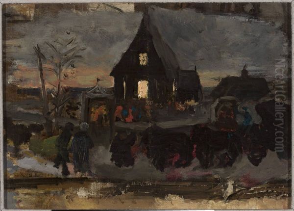 To the Advent dawn mass, sketch - view 1