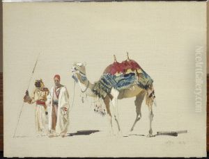 Sultan's white camel, sketch by Stanislaw Chlebowski