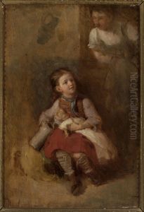 Girl with a doll by Aleksander Kotsis