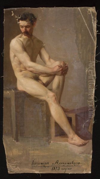 Nude of a seated man - view 1