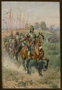 Procession of hussars by Waclaw Pawliszak