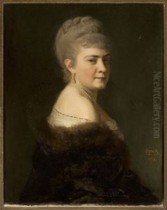 Portrait of Melania nee Jastrzebska 1.v. Dunin 2.v. Rawicz by Leopold Horovitz