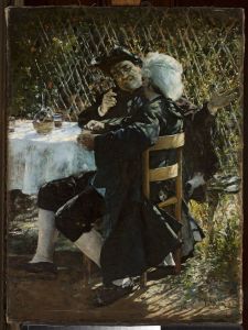 Priest in conversation with a man in a frock coat by Aleksander Gierymski