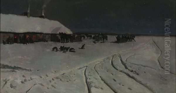 Winter night in Ukraine - view 1