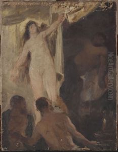 Academic sketch of nudes by Jan Ciaglinski