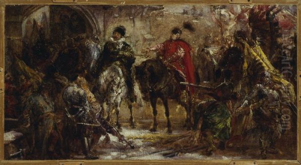 Jan Zamoyski at Byczyna, sketch - view 1