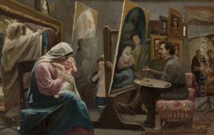 In the painter's studio