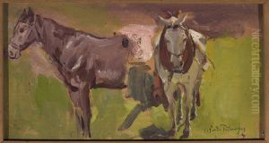 Two horses, sketch
