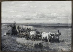 Hunting bustards by Leon Wyczolkowski