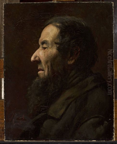 Male portrait in profile, study - view 1