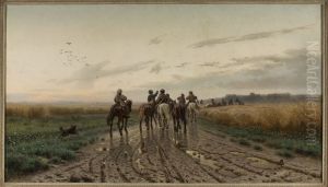 On the way to pasture by Yefim Volkov