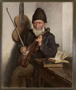 Old man with a fiddle