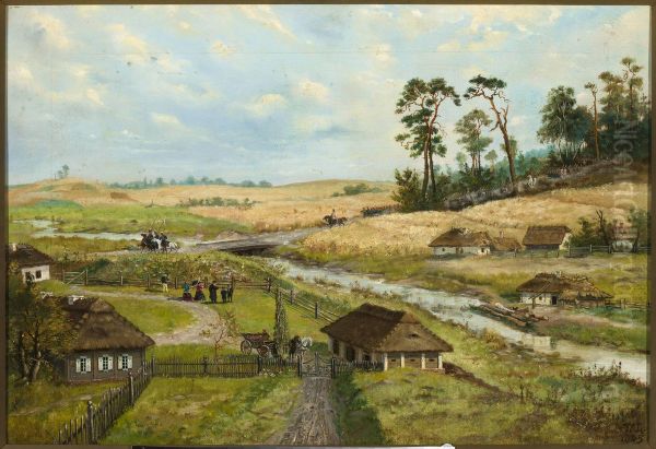 Kosciuszko's troops march through a village - view 1