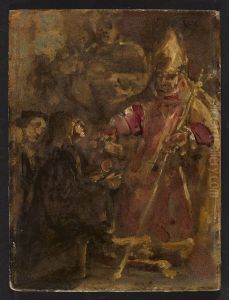 Bishop Lubranski establishes the Ecclesiastical Academy in Poznan, sketch by Jan Matejko