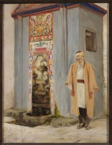 Local man by the fountain in Bakhchisaray. From the journey to Crimea