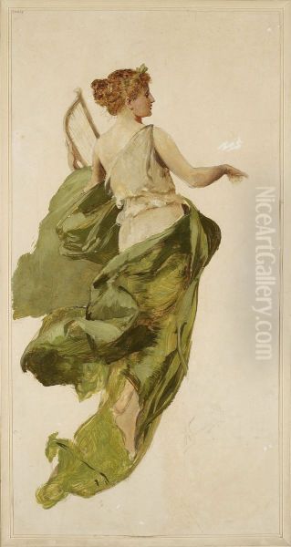 Allegory of Music, sketch for the project of the stage curtain of the Slowacki Theatre in Krakow - view 1