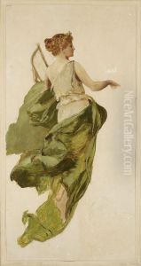 Allegory of Music, sketch for the project of the stage curtain of the Slowacki Theatre in Krakow